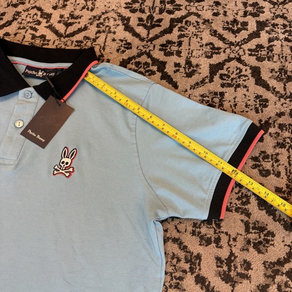 Psycho Bunny Polo Shirt Men's Size Large Light Blue Classic 100% Pique Cotton - Picture 7 of 8